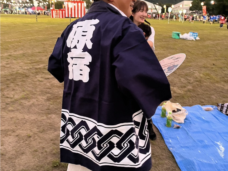 陸上自衛隊福島駐屯地の盆踊り大会に参加し町内会のはっぴを着せてもらったフリーランス主夫